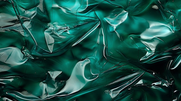 textura de la envoltura de plástico verde