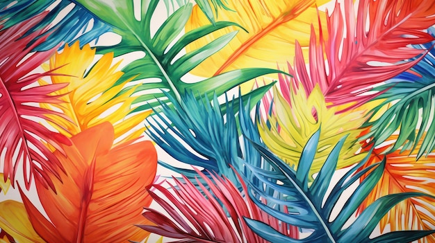 Foto textura floral de patrón impresión de palma exótica fondo de verano hojas diseño tropical
