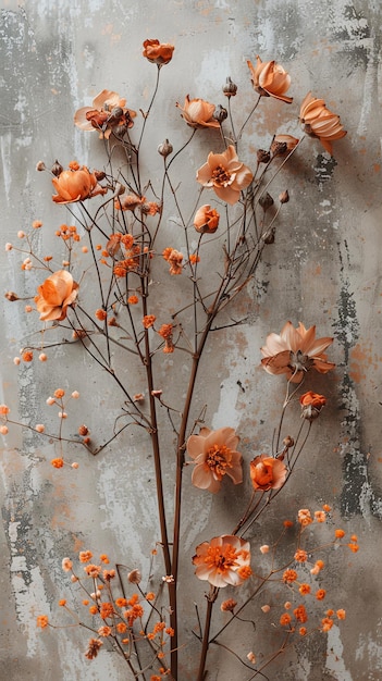 La textura de las flores secas de las flores Banner creativo Imagen de Copyspace
