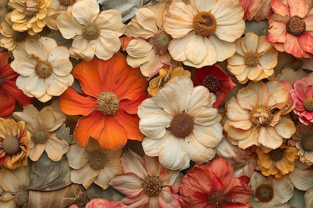 Textura de las flores secas