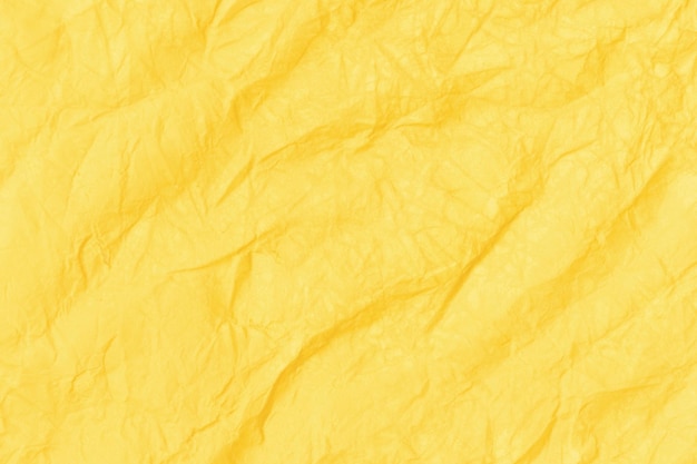 Textura de fondo abstracto de papel arrugado Color amarillo Marco completo