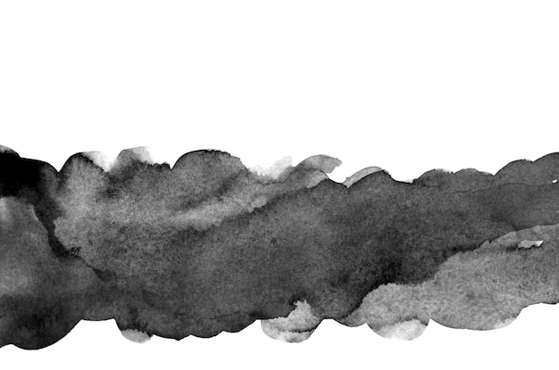 Textura de fondo de acuarela negra aislada en un blanco