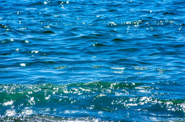 Foto textura de fondo de agua de mar azul