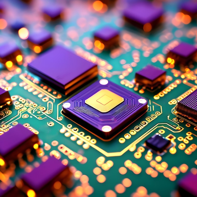 Foto textura de fondo de alta tecnología tabla de circuitos