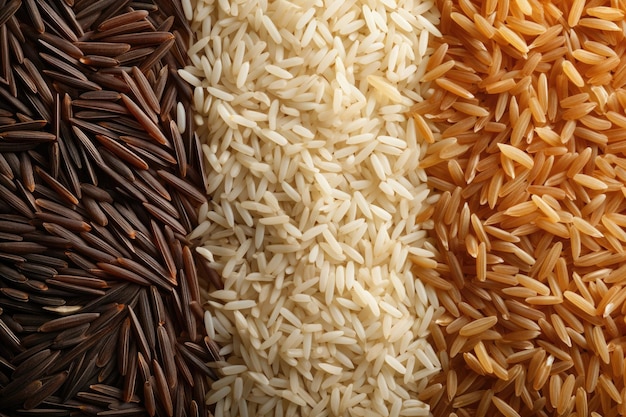 Textura de fondo del arroz ecológico y mezclado