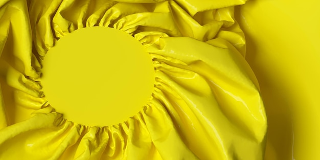 Foto textura de fondo arrugado amarillo con ilustración 3d de espacio de copia