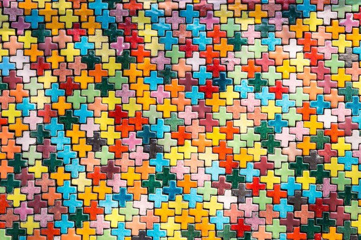 Textura y fondo de azulejos de cerámica decorativos coloridos azulejo