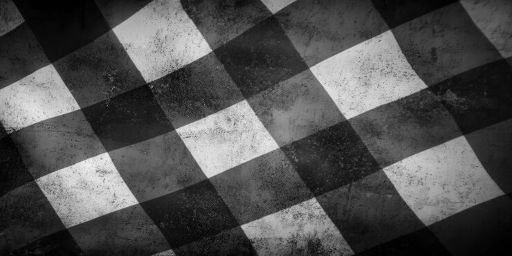 Foto textura de fondo de la bandera a cuadros en blanco y negro