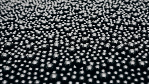 Textura de fondo de bolas negras reflejadas moléculas de aceite