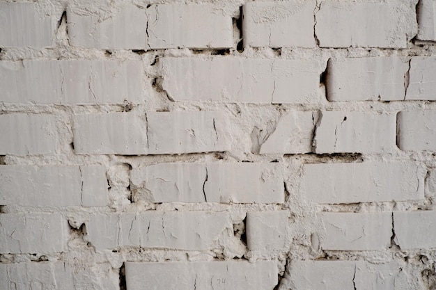 Textura fondo concepto antiguo muro de ladrillo blanco