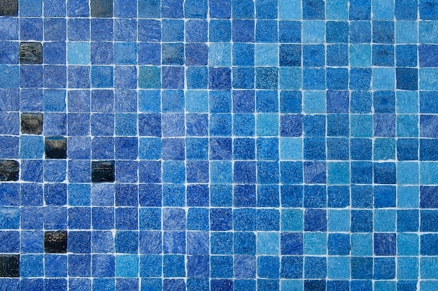 Textura de fondo de pared de mosaico azul y negro