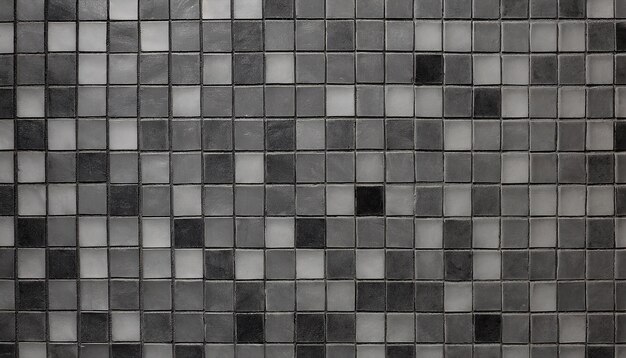 Foto textura y fondo de la pared de mosaico gris y negro