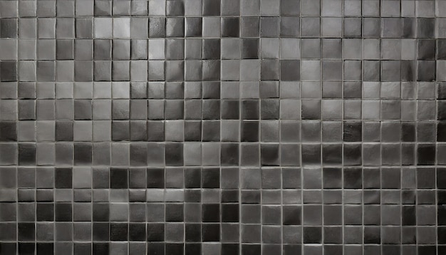 Textura y fondo de la pared de mosaico gris y negro