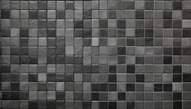 Foto textura y fondo de la pared de mosaico gris y negro