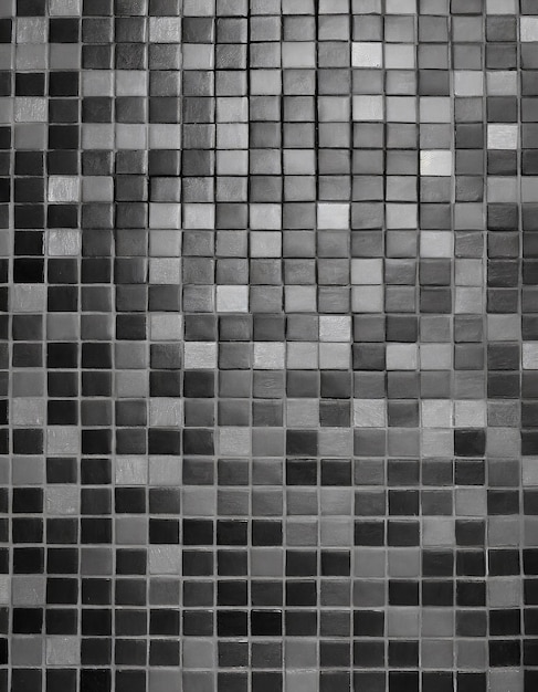 Foto textura y fondo de la pared de mosaico gris y negro