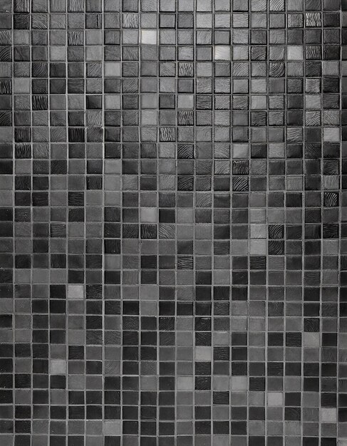 Foto textura y fondo de la pared de mosaico gris y negro