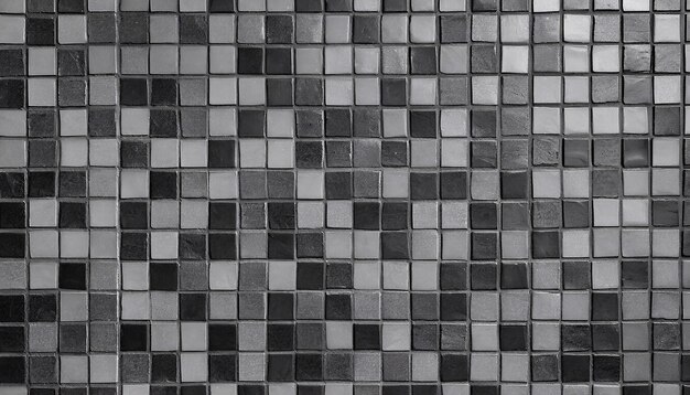 Foto textura y fondo de la pared de mosaico gris y negro