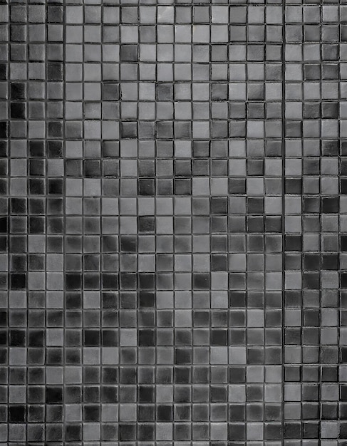 Foto textura y fondo de la pared de mosaico gris y negro