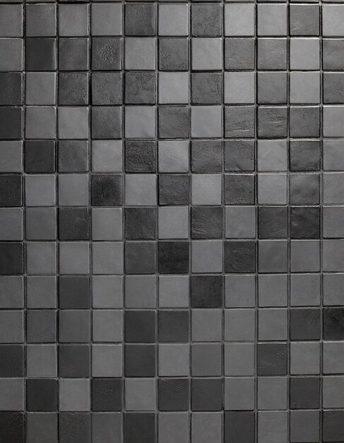 Foto textura y fondo de la pared de mosaico gris y negro