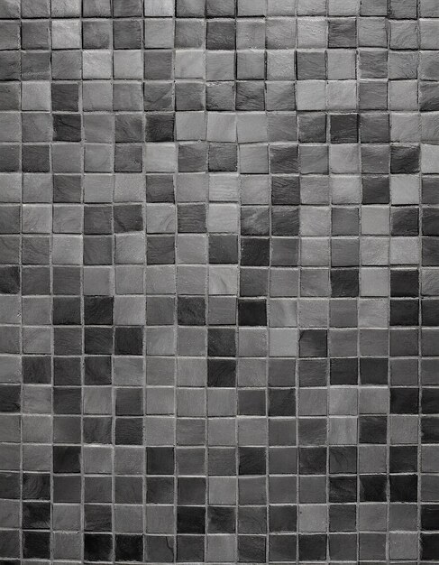 Foto textura y fondo de la pared de mosaico gris y negro