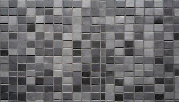 Textura y fondo de la pared de mosaico gris y negro
