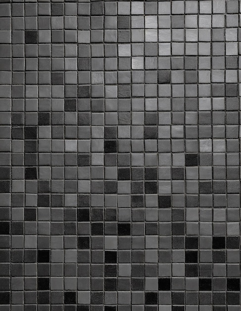 Foto textura y fondo de la pared de mosaico gris y negro