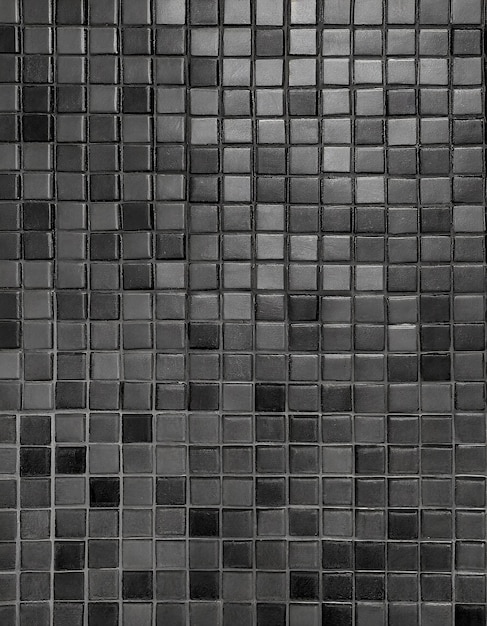 Foto textura y fondo de la pared de mosaico gris y negro