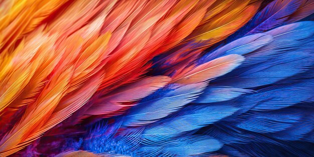 Textura de fondo de patrón de colores vibrantes generativos AI generados por AI de plumas de color