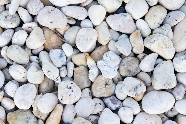 Textura y fondo de piedra de guijarros blancos