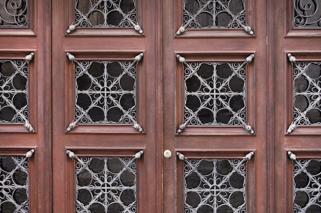 Textura de fondo de la puerta de madera marrón