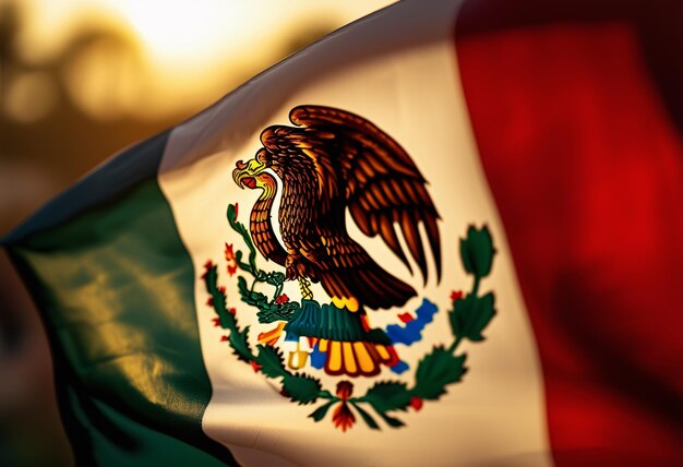 Foto textura de fondo realista de la bandera de méxico