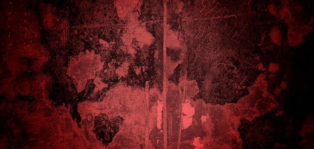 Textura de fondo rojo grunge abstracto paredes de fondo de pared rojo oscuro aterrador llenas de arañazos y manchas