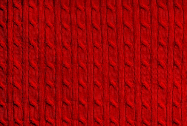 Textura de fondo de tejido de punto rojo