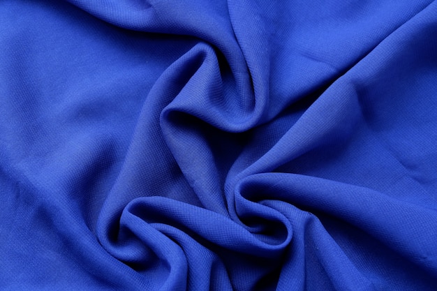 Textura de fondo de tela de color azul transparente con tela de hermoso detalle de primer plano
