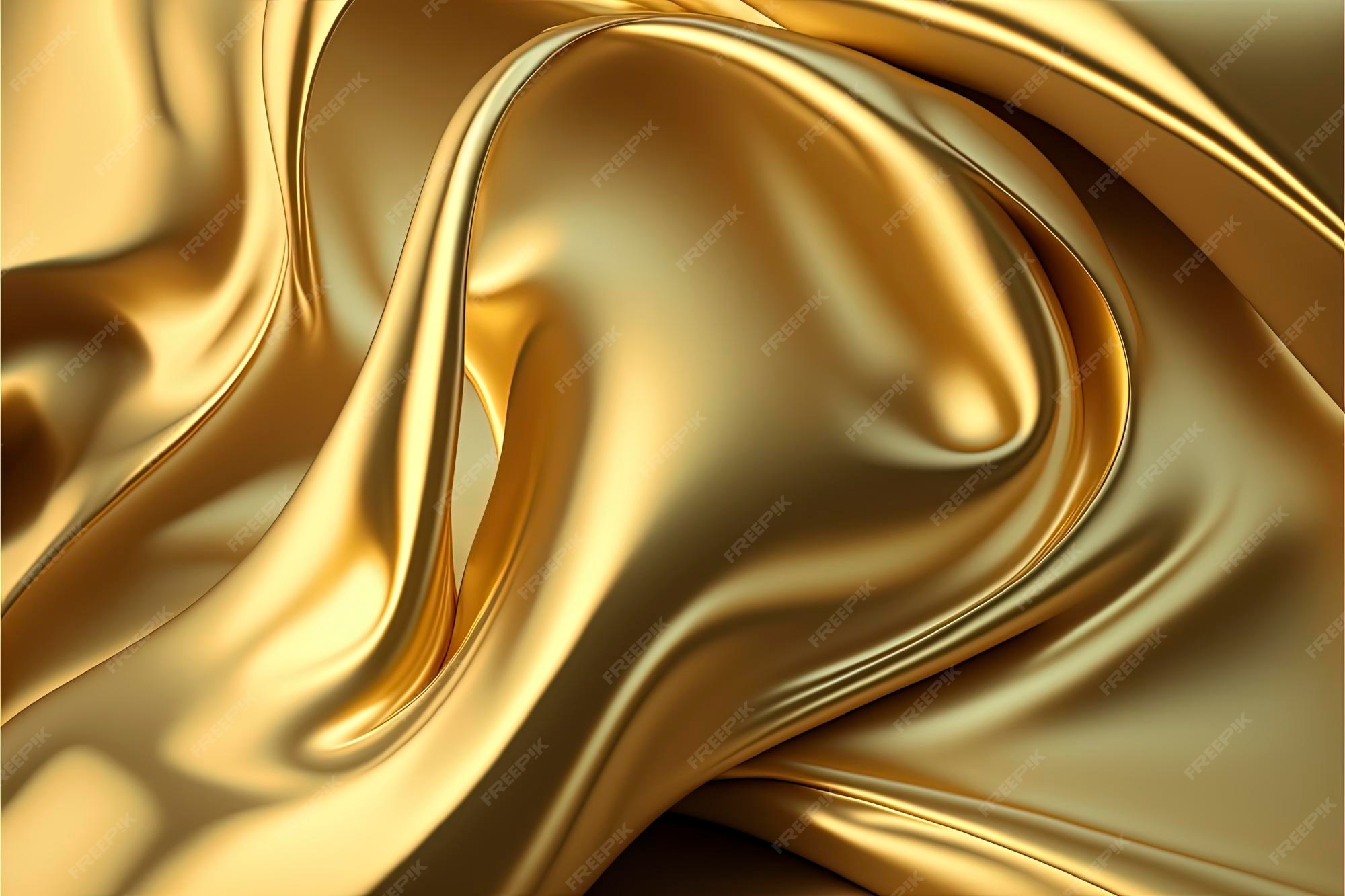 Textura de fondo de tela dorada abstracta con material satinado