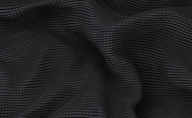 Textura de fondo de tela negra abstracta d representación
