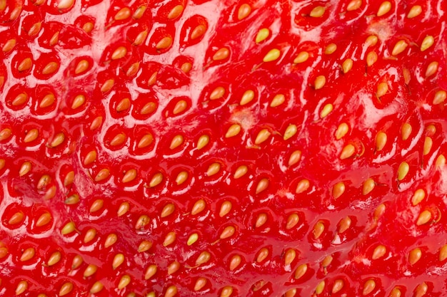 Foto textura de fresa natural de cerca