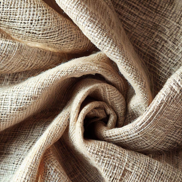 Foto textura fruncida y doblada de lino tejido