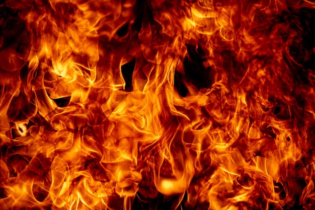 Textura de fuego sobre un fondo negro fuego abstracto fondo de llama gran fuego ardiente