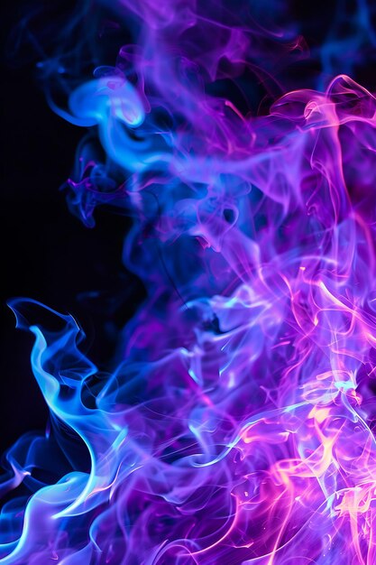 Foto textura fuego ultravioleta con colores púrpura y azul brillantes que dan efecto o arte de diseño de superposición fx