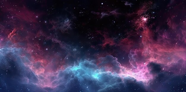 Textura de galaxia con estrellas y hermosa nebulosa en el fondo al estilo de rosa oscuro y gris oscuro AI generativa