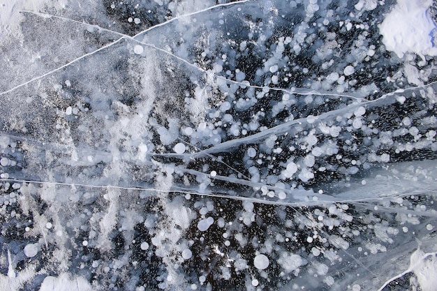 textura gelo bolhas ar gás baikal sulfeto de hidrogênio natureza inverno fundo