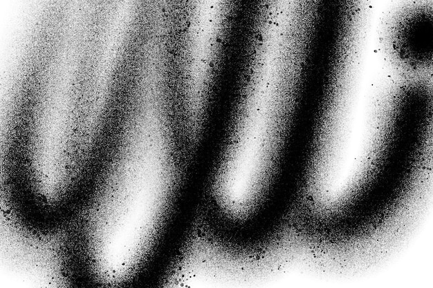 Textura de graffiti de pintura en spray negra abstracta en el fondo blanco
