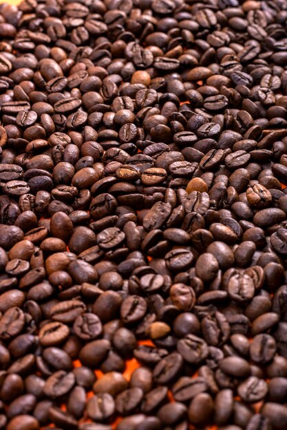 Textura de granos de café naturales Concepto del Día Internacional del Café 1 de octubre