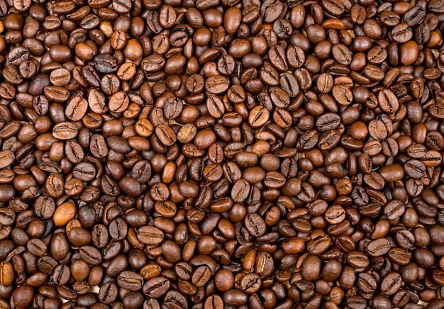 Textura de granos de café tostado utilizado como fondo