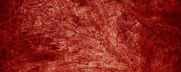 Textura grunge de parede vermelha panorâmica Concreto assustador abstrato Cimento de horror para fundo