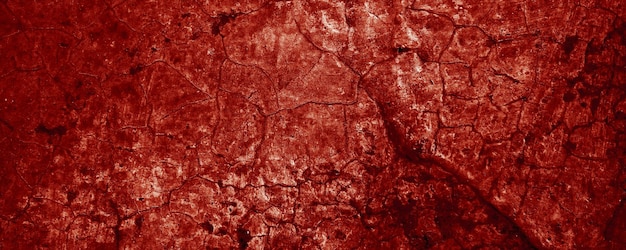 Textura grunge de parede vermelha panorâmica Concreto assustador abstrato Cimento de horror para fundo