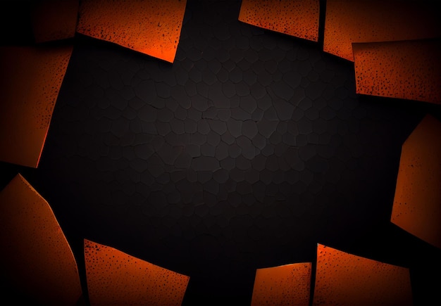 Textura de grunge de marco oscuro geométrico abstracto con patrón de semitonos sobre fondo negro Imagen generada por AI