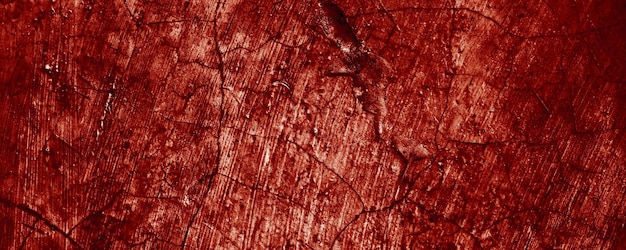 Textura grunge de pared roja panorámica hormigón aterrador abstracto cemento de horror para el fondo