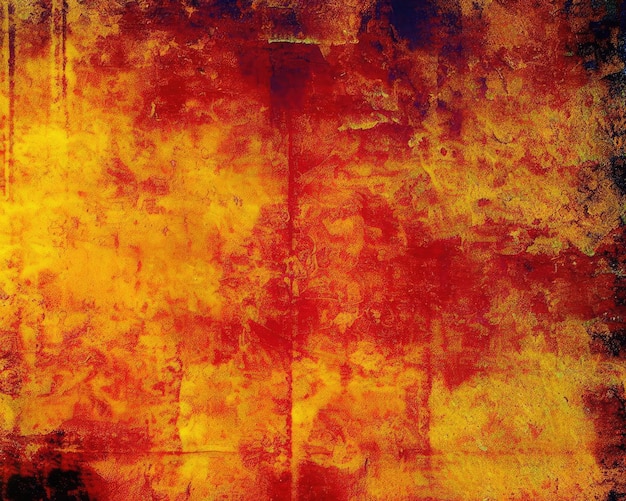 Textura de grunge rojo naranja amarillo Superficie de pared áspera tonificada